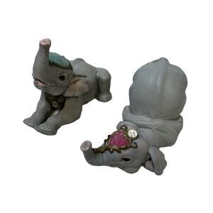 Set Of‎ 2 Marty Sculpture ELEFANT "GEMS OF WISDOM" 9003 & 9008 Vintage